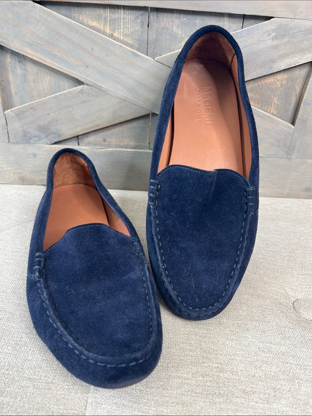 M. Gemi Suede Moccasin Loafers - Navy